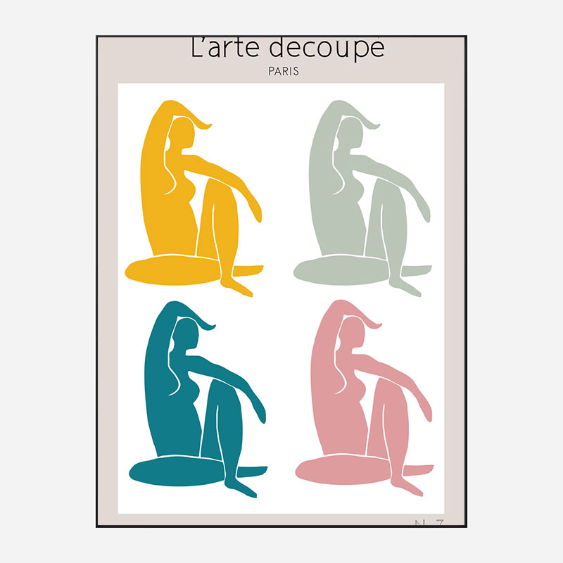 Four Figures Line Art Print Four Figures Line Art Print