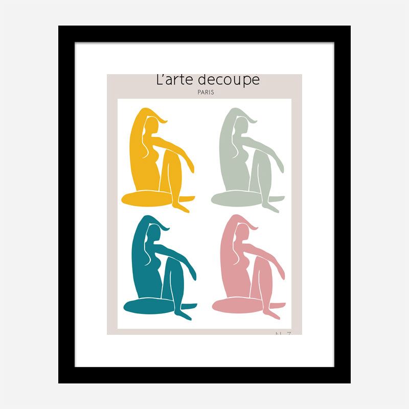 Four Figures Line Art Print Four Figures Line Art Print