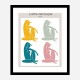 Four Figures Line Art Print Four Figures Line Art Print