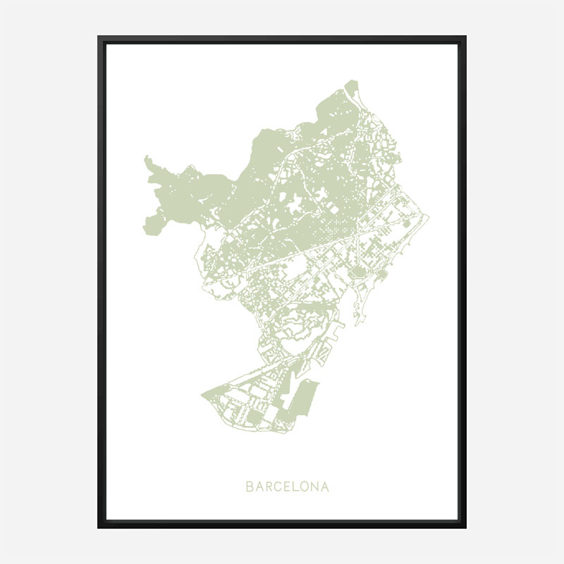 Barcelona Map Wall Art Print