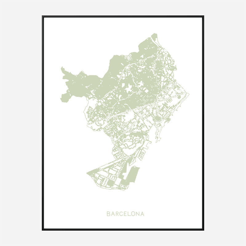 Barcelona Map Wall Art Print