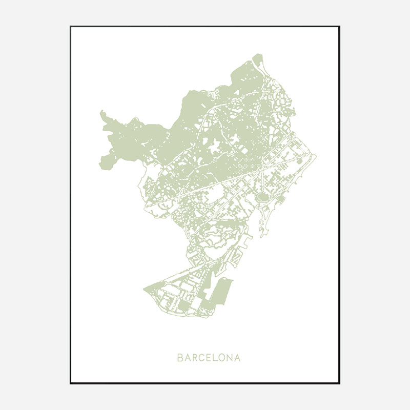 Barcelona Map Wall Art Print