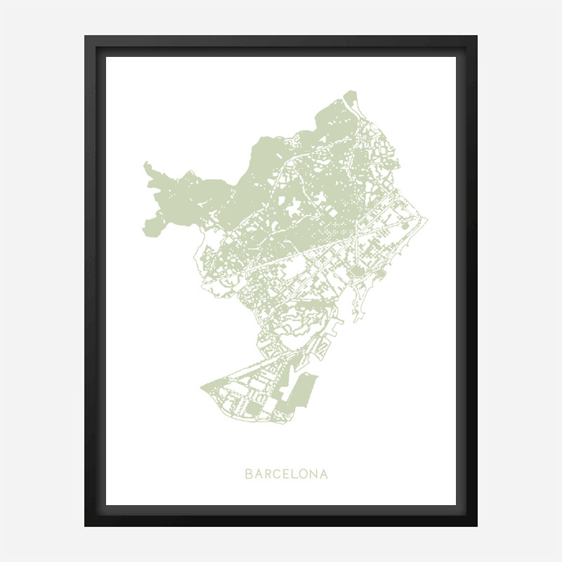 Barcelona Map Wall Art Print