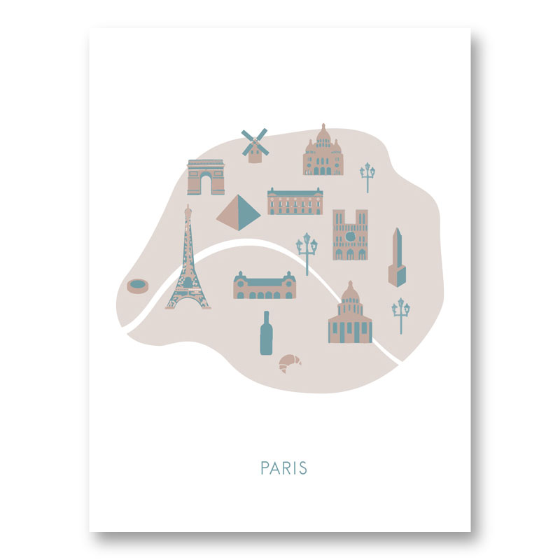 Paris Map Wall Art Print