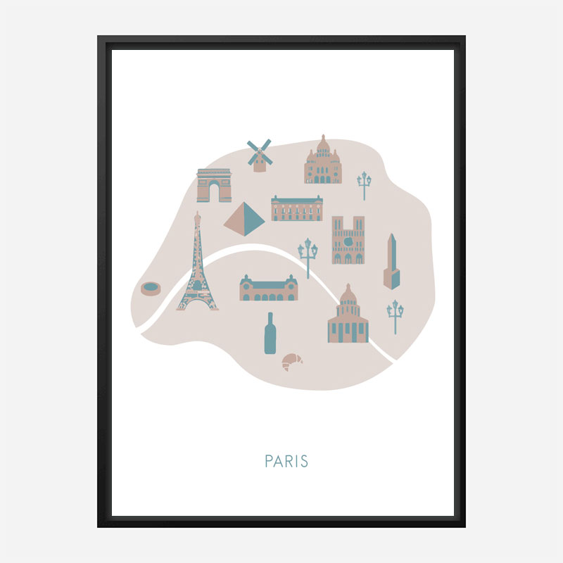 Paris Map Wall Art Print