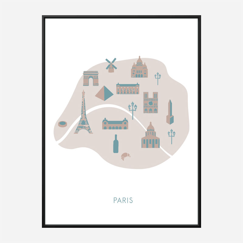 Paris Map Wall Art Print