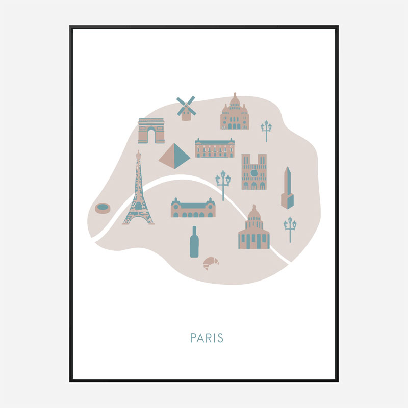 Paris Map Wall Art Print