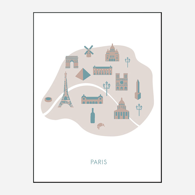 Paris Map Wall Art Print