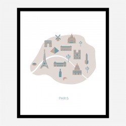 Paris Map Wall Art Print