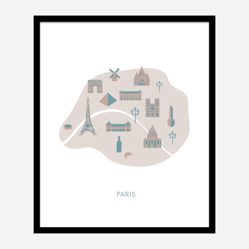 Paris Map Wall Art Print