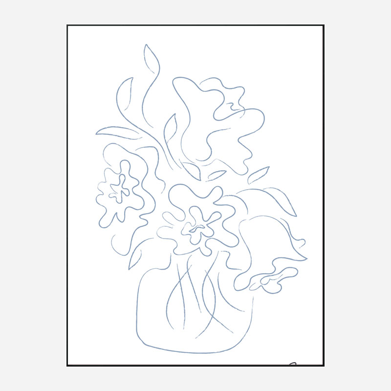 Flower Bouquet Sketch Art Print