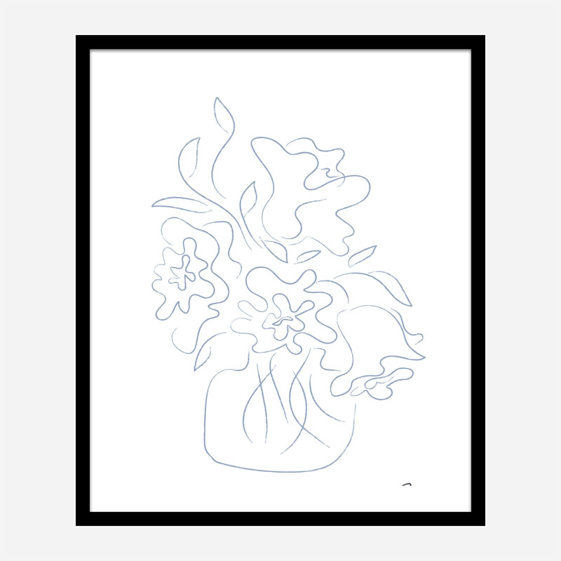 Flower Bouquet Sketch Art Print