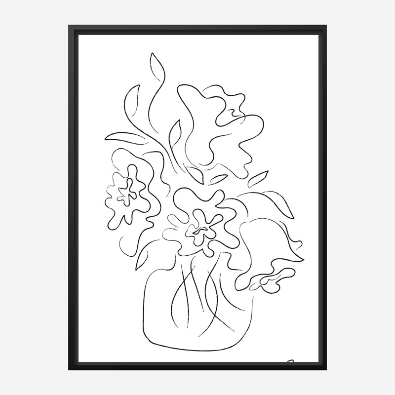 Flower Bouquet White Art Print