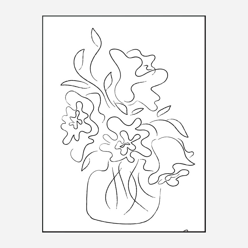 Flower Bouquet White Art Print