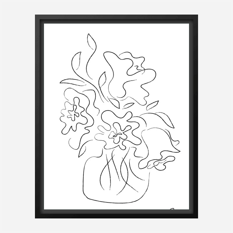 Flower Bouquet White Art Print