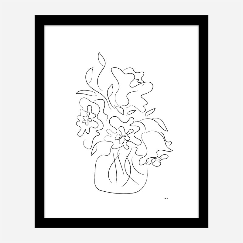 Flower Bouquet White Art Print