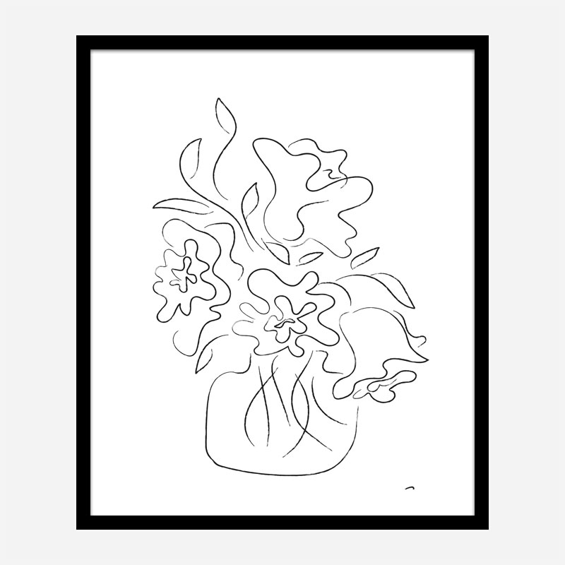 Flower Bouquet White Art Print