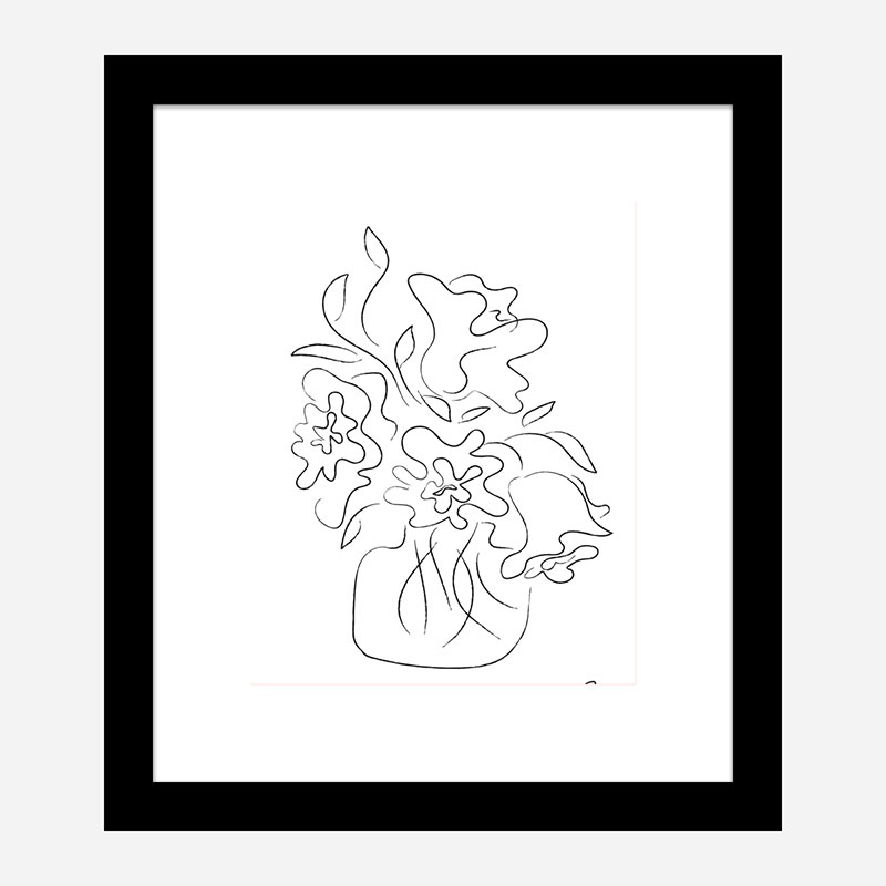 Flower Bouquet White Art Print