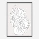 Flower Bouquet Grey Art Print