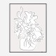 Flower Bouquet Grey Art Print