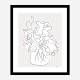 Flower Bouquet Grey Art Print