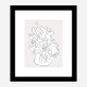 Flower Bouquet Grey Art Print