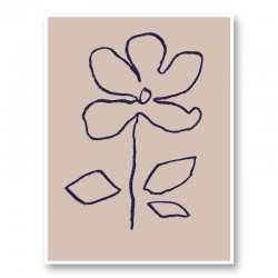 Oil Pastel Flower Blue Art Print