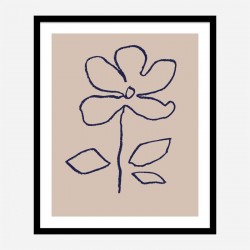 Oil Pastel Flower Blue Art Print