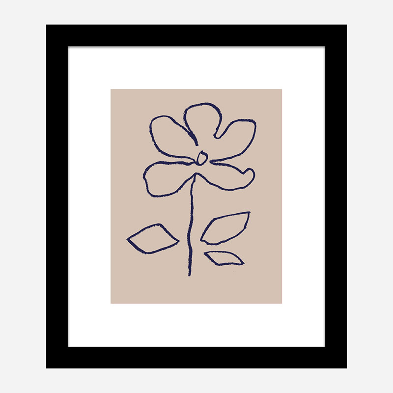 Oil Pastel Flower Blue Art Print