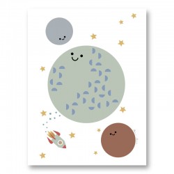 Solar Earth Moon Art Print