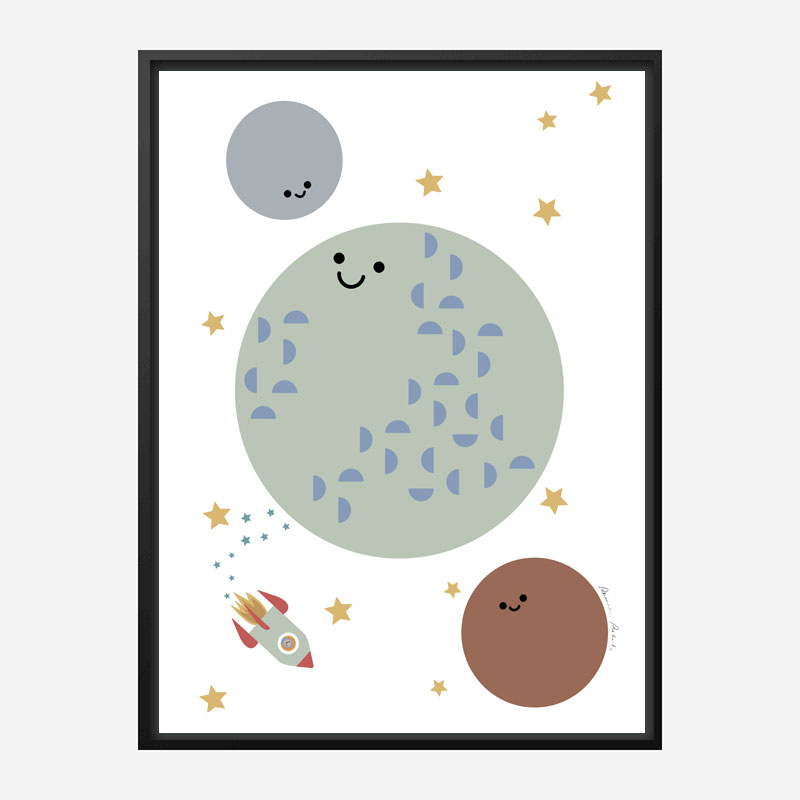 Solar Earth Moon Art Print