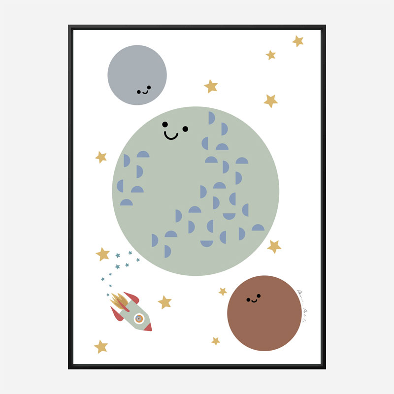 Solar Earth Moon Art Print