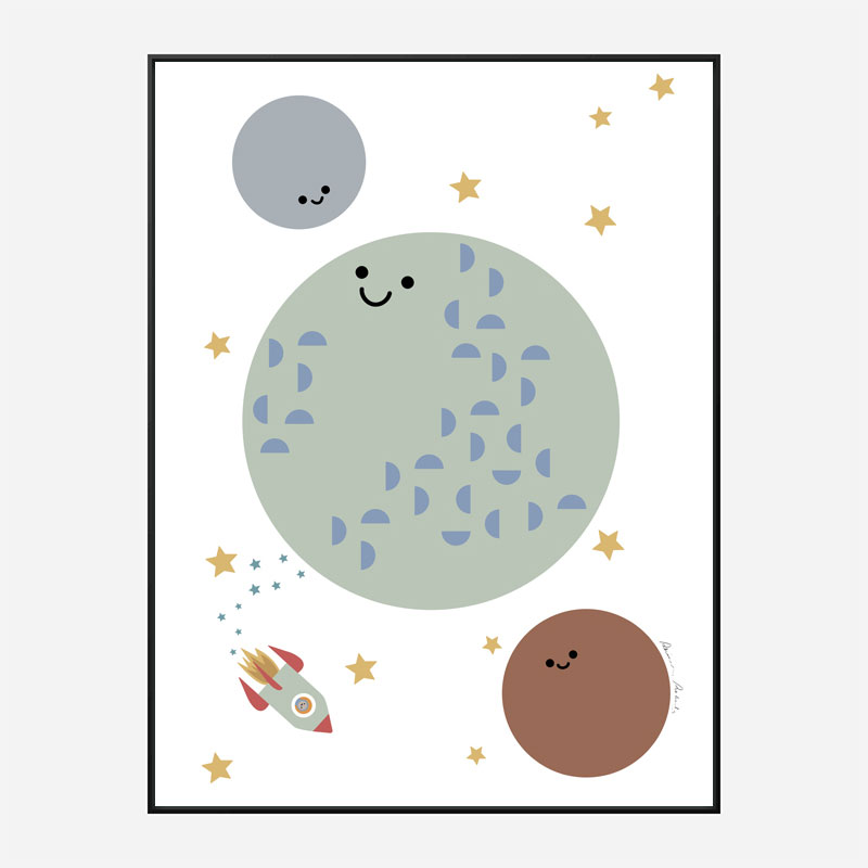 Solar Earth Moon Art Print