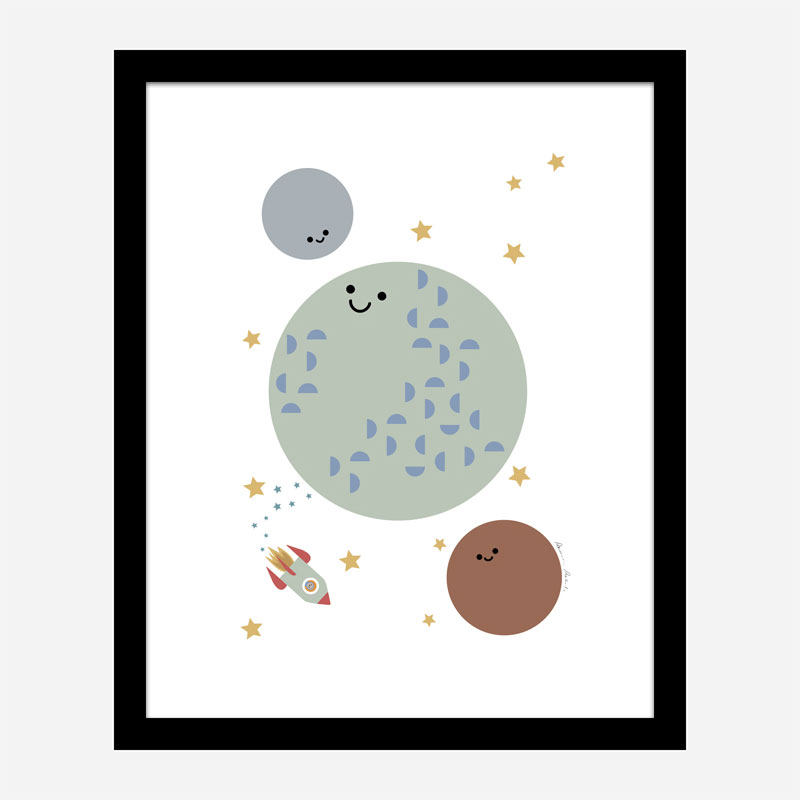 Solar Earth Moon Art Print