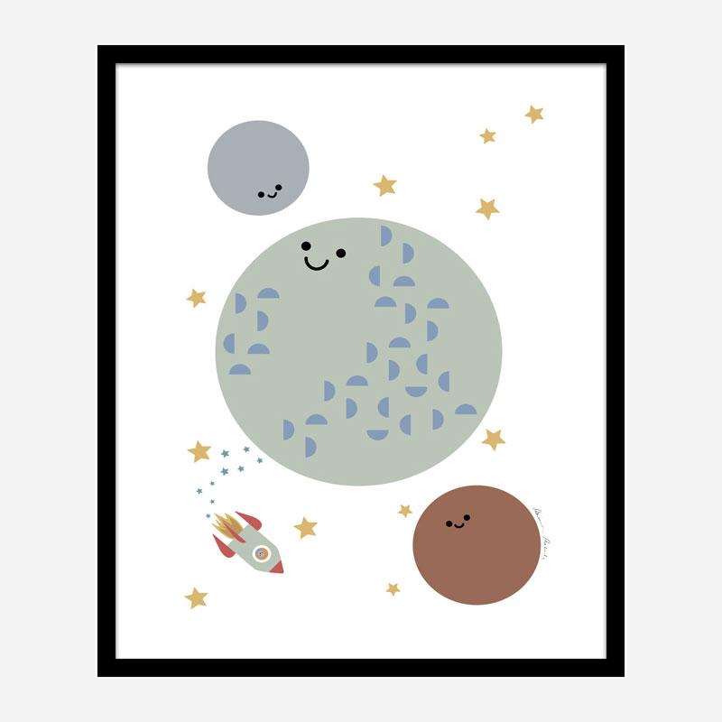 Solar Earth Moon Art Print