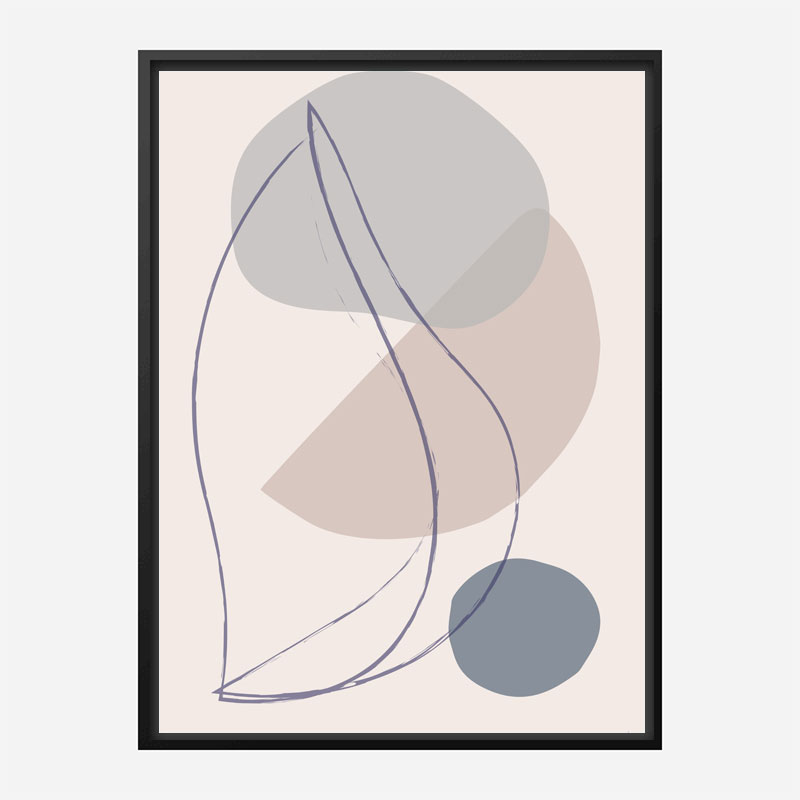 New Shapes Blue No 1 Art Print