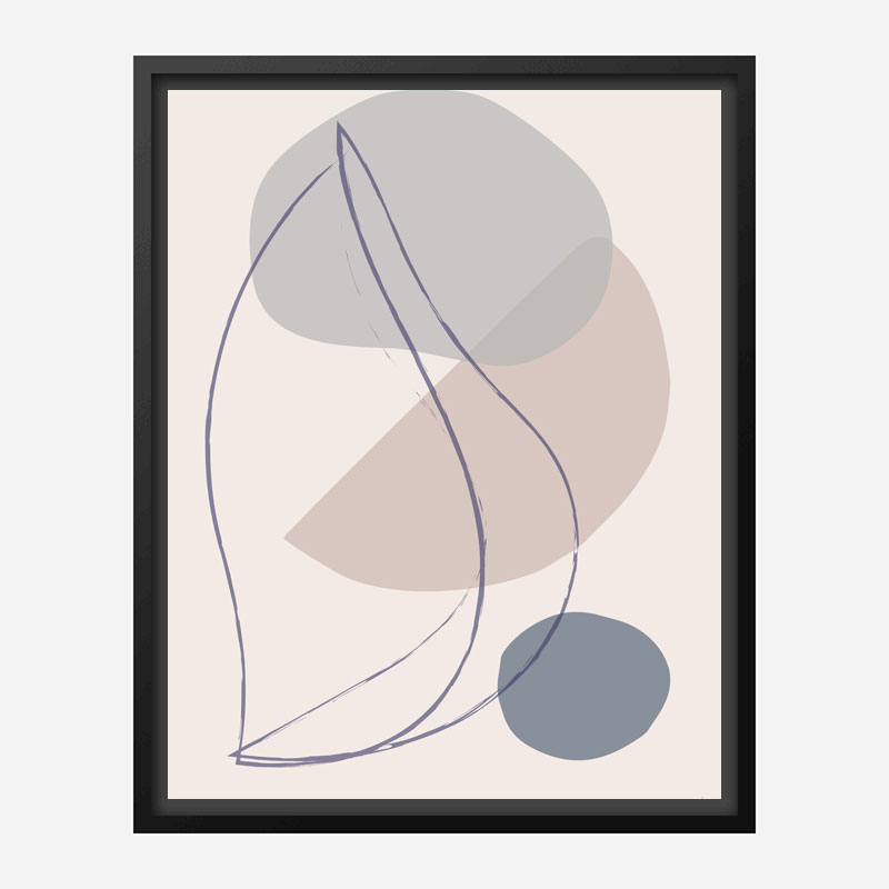 New Shapes Blue No 1 Art Print