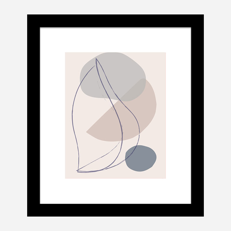 New Shapes Blue No 1 Art Print