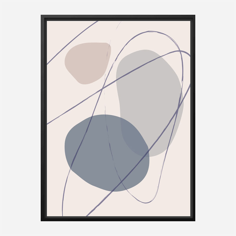 New Shapes Blue No 2 Art Print