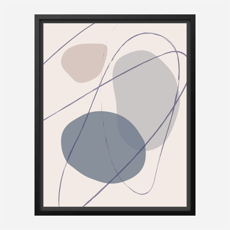 New Shapes Blue No 2 Art Print