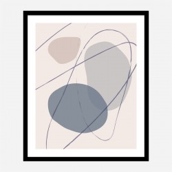 New Shapes Blue No 2 Art Print