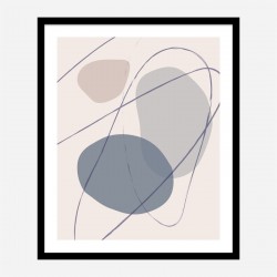 New Shapes Blue No 2 Art Print