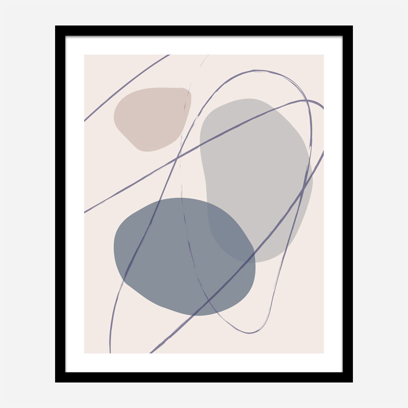 New Shapes Blue No 2 Art Print