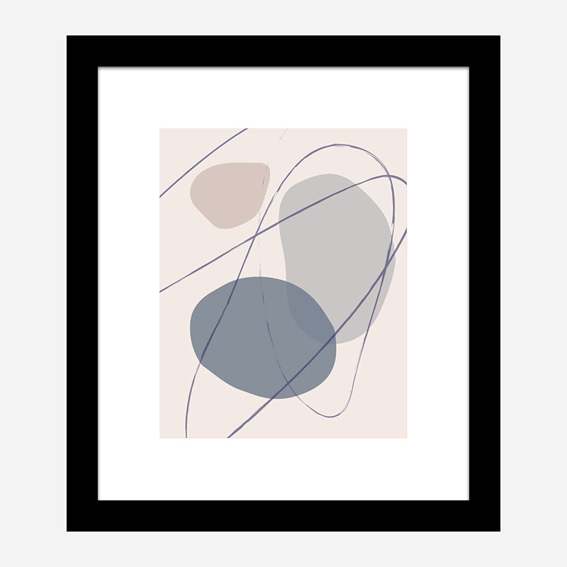 New Shapes Blue No 2 Art Print