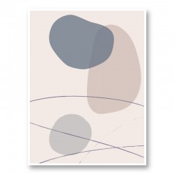 New Shapes Blue No 3 Art Print