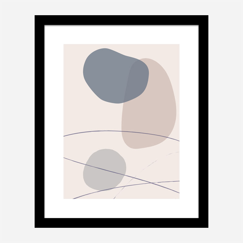 New Shapes Blue No 3 Art Print