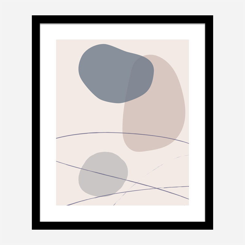 New Shapes Blue No 3 Art Print