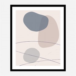 New Shapes Blue No 3 Art Print