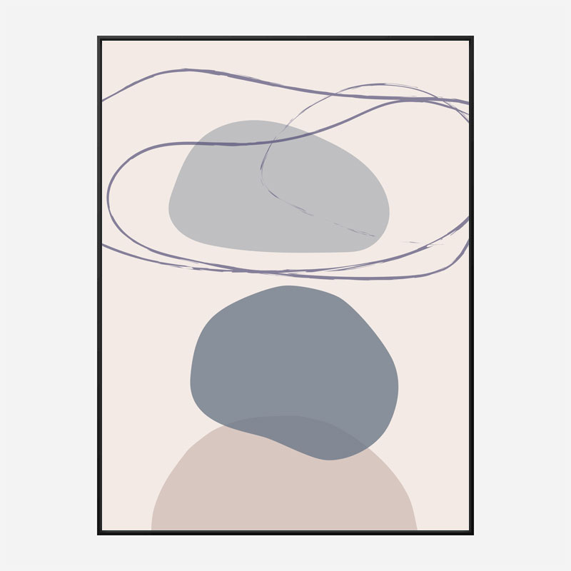 New Shapes Blue No 4 Art Print New Shapes Blue No 4 Art Print