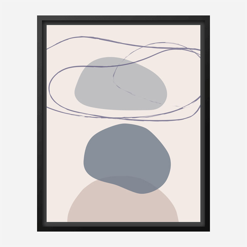New Shapes Blue No 4 Art Print New Shapes Blue No 4 Art Print